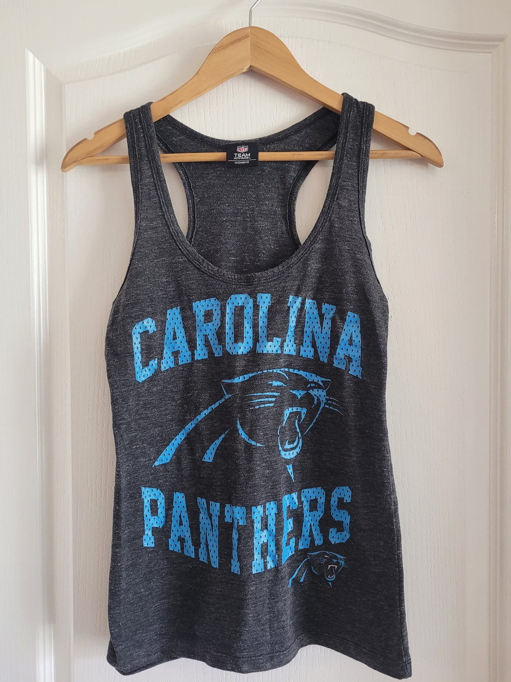 Women's Carolina Panthers Gray & Blue Racerback Tank